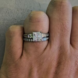 Elegant Silver and Gold Women's Ring Set